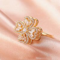 Copper Rotating Ring Micro Inlaid Fashion Lady Ring Index Finger Ring